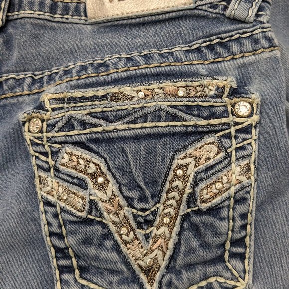 Vigoss Women's Skinny Jeans - Blue with Embroidered Pocket - Picture 9 of 15